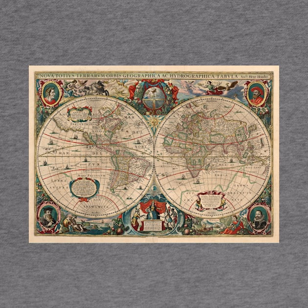 Vintage Map of The World (1641) by Bravuramedia